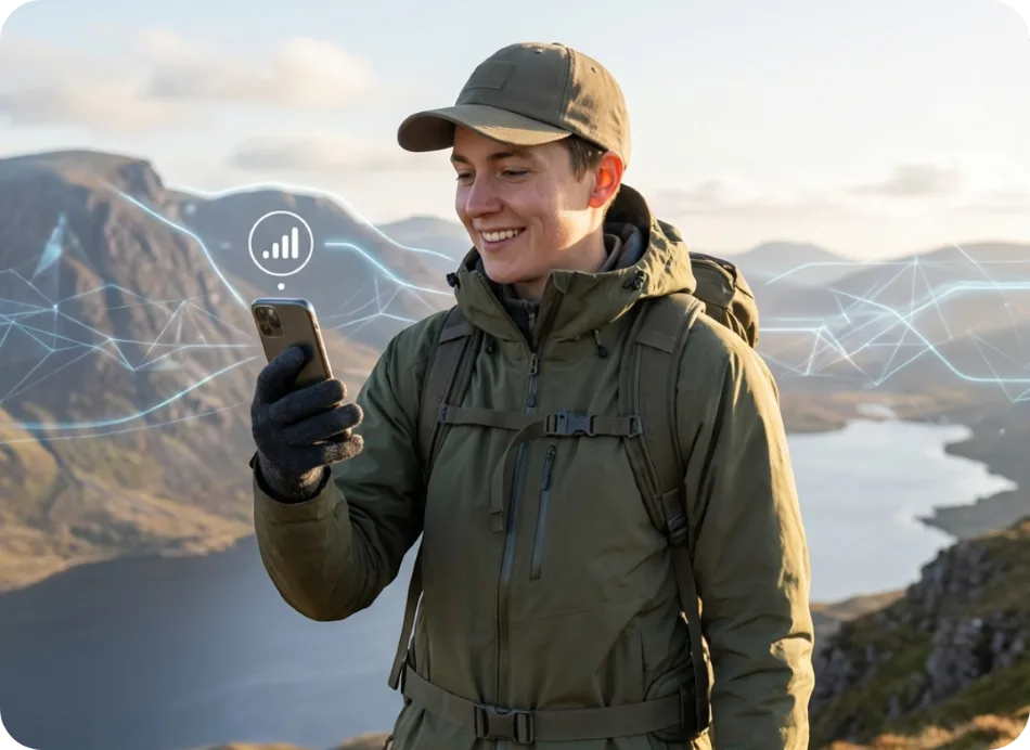 eSIM coverage on a traveller's phone